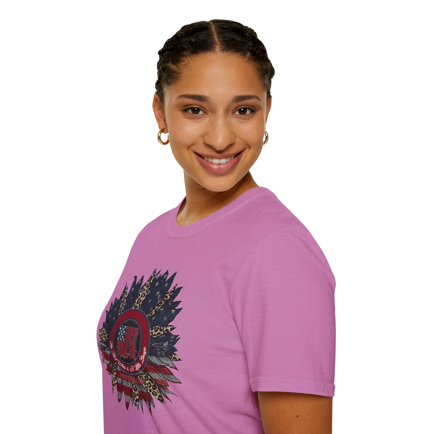 Never Waver Be Red White & a Little Bougie Unisex Softstyle T-Shirt
