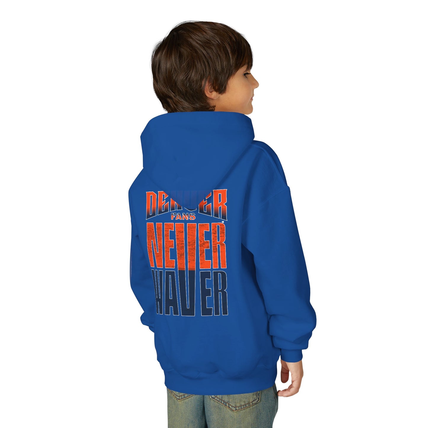 Denver Fans Never Waver Youth Heavy Blend Hoodie Sweatshirt
