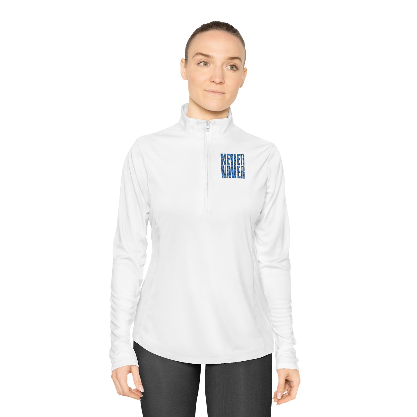 Never Waver Leopard Ladies Quarter-Zip Pullover