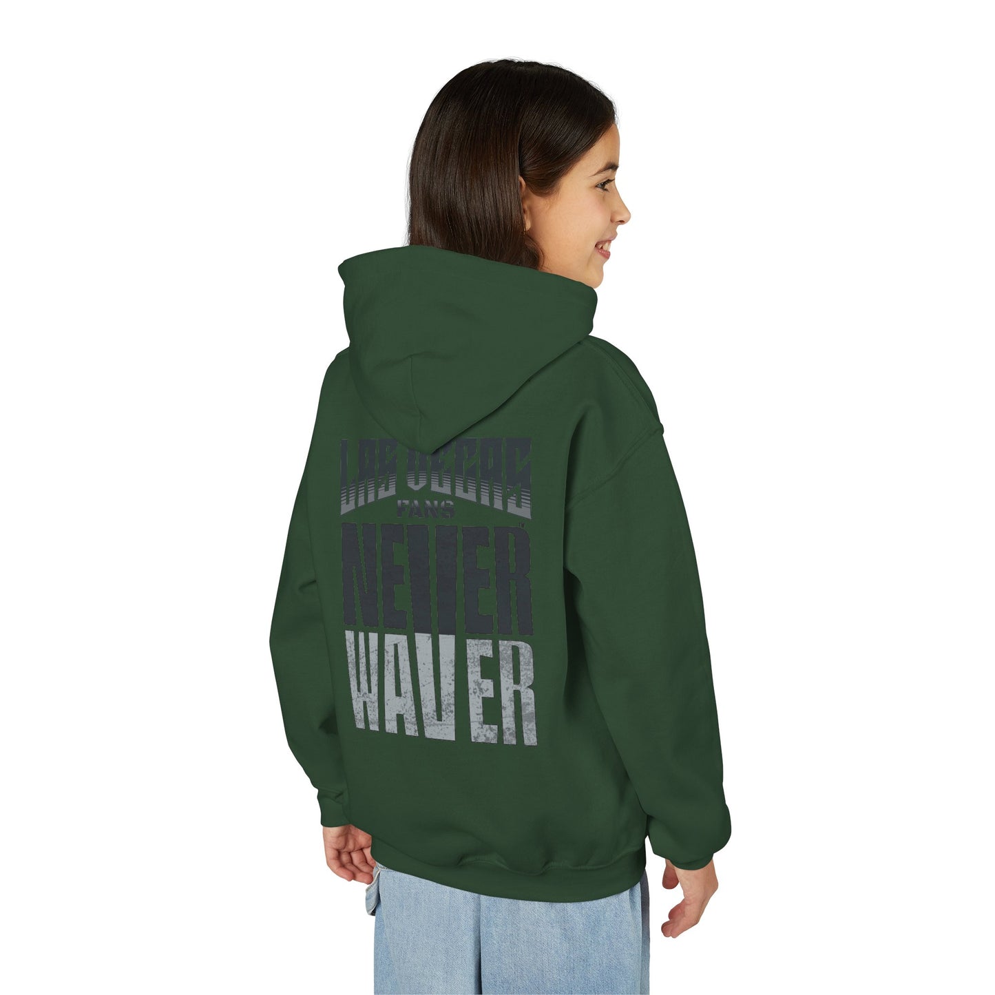 Las Vegas Fans Never Waver Youth Heavy Blend Hooded Sweatshirt