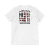 'America Never Wavers' Patriotic Shirt Unisex V-Neck Tee