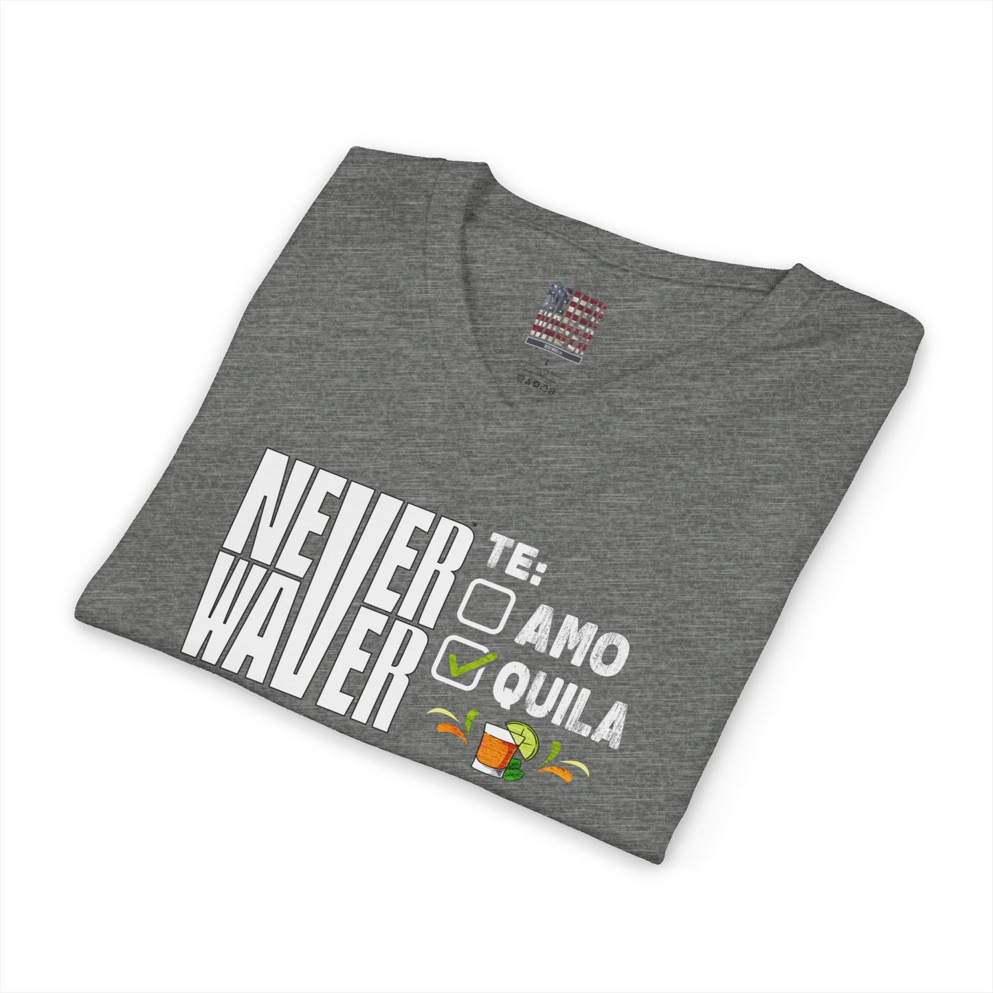 Never Waver TE: [] TEAMO [X} Tequila T-Shirt Unisex V-Neck Tee