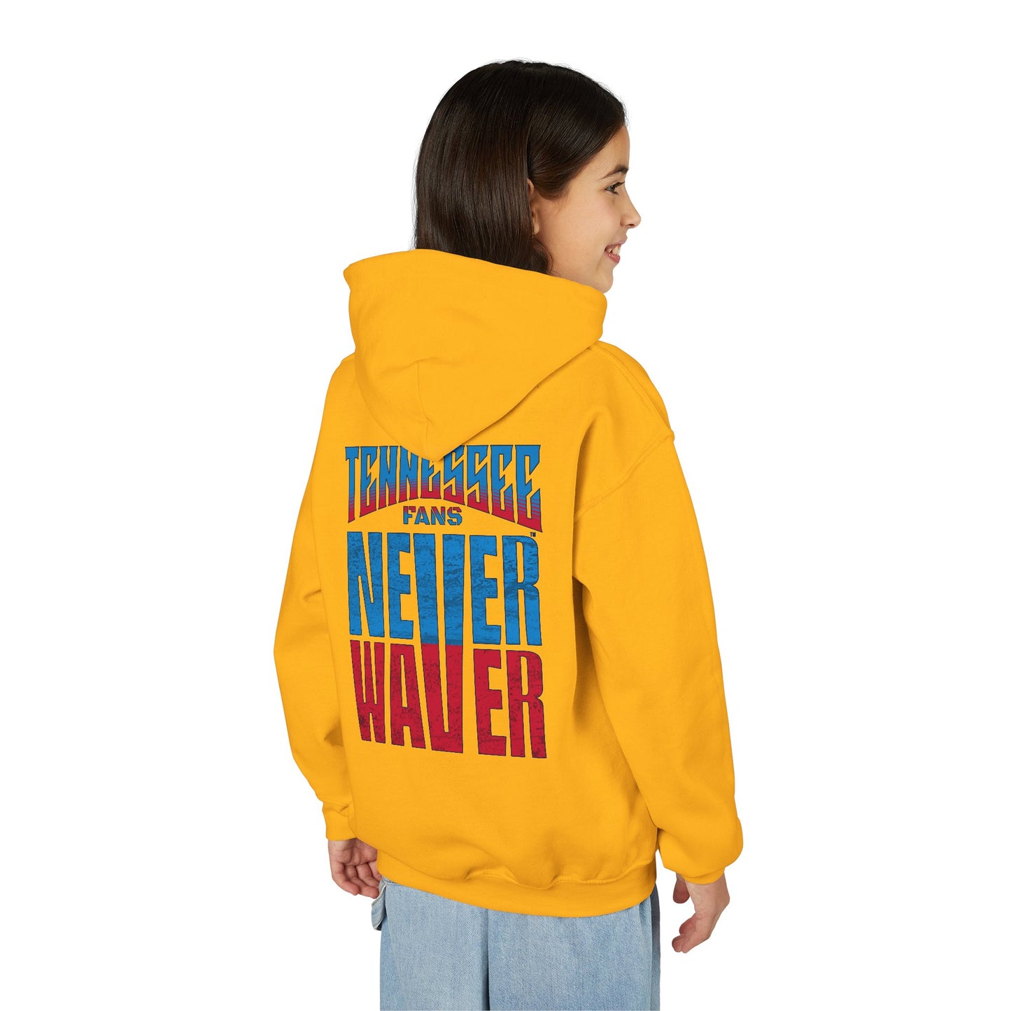 Tennessee Fans Never Waver Youth Heavy Blend Hooded Sweatshirt
