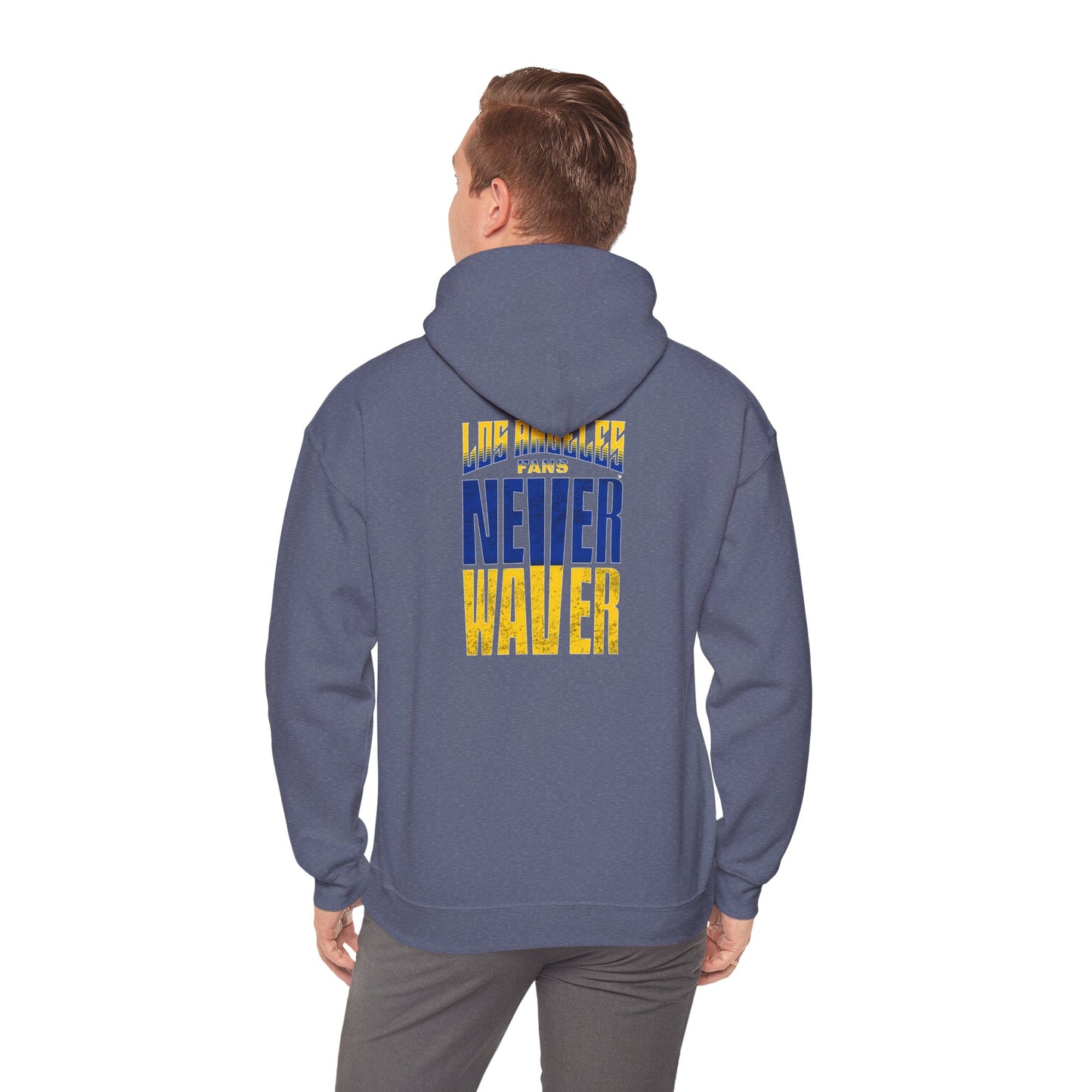 Inspired Unisex Heavy Blend™ Hooded Sweatshirt -Los Angeles Fans NEVER WAVER Graphic
