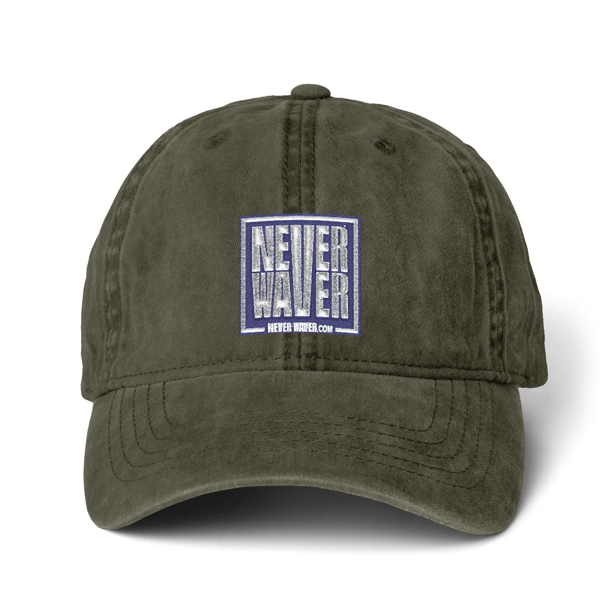 Never Waver  Women's Pigment-Dyed Cap with Fashion Undervisor (Embroidery)