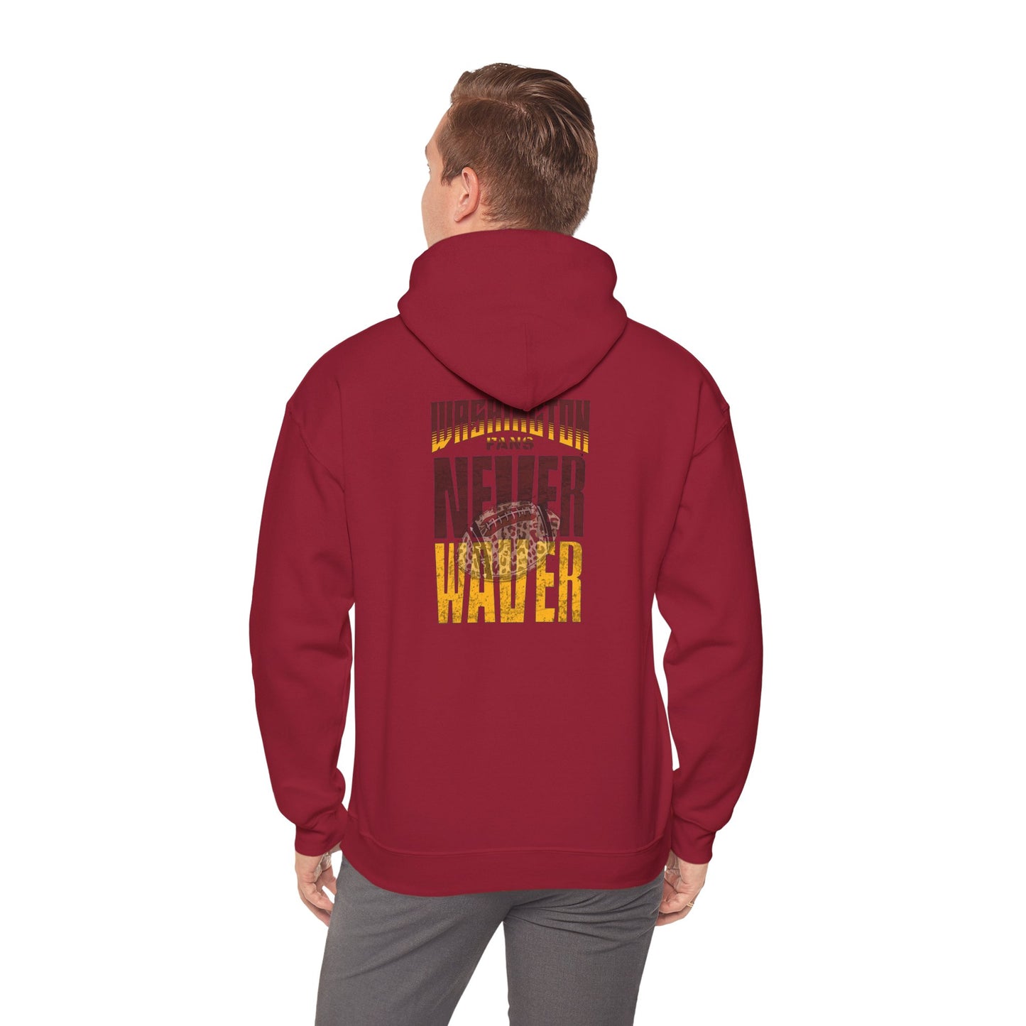Unisex Heavy Blend™ Hooded Sweatshirt - Washington Fans Never Waver W Leopard Football- Perfect for Sports Fans