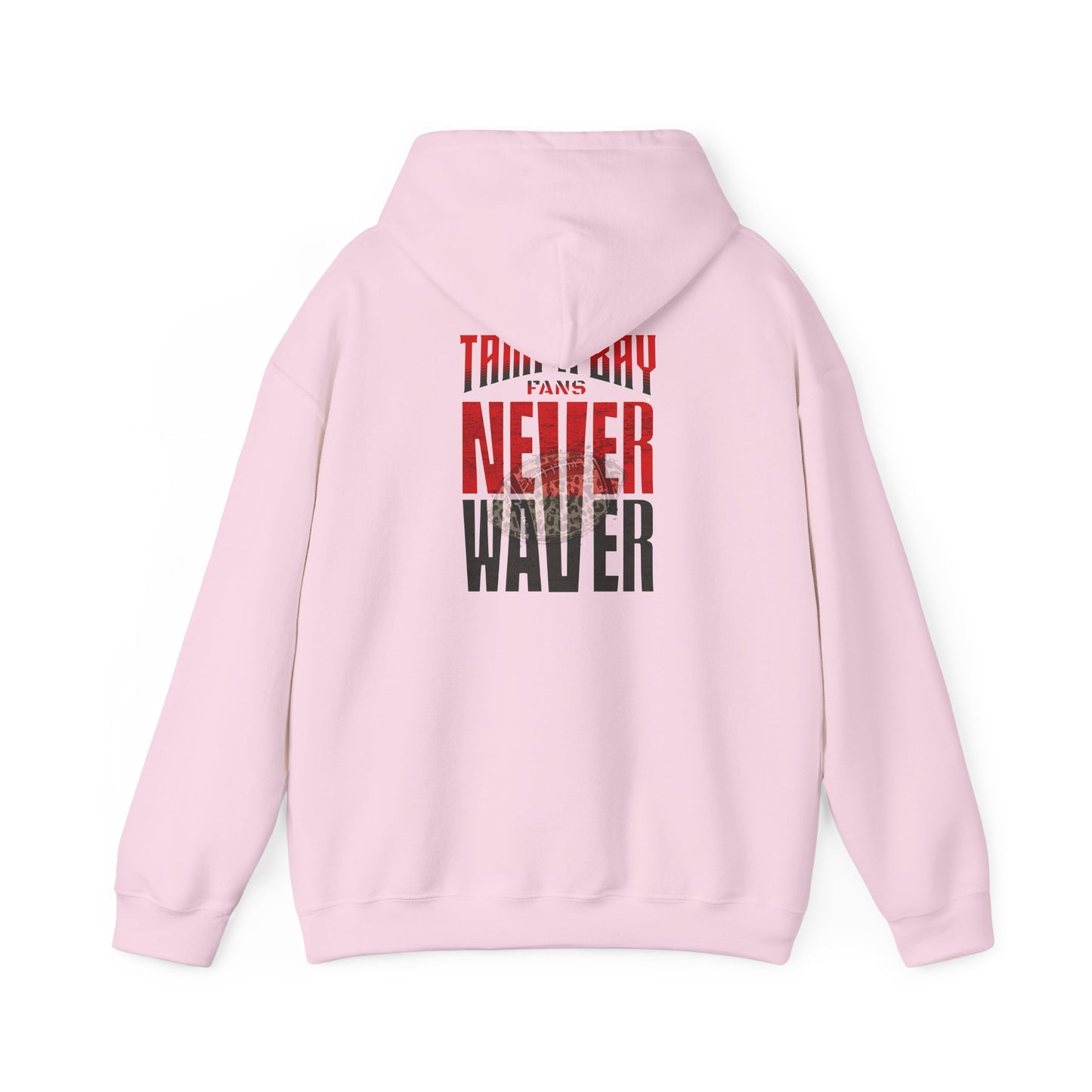 Tampa Bay Fans  Never Waver  w Leopard Football Unisex Heavy Blend™ Hoodie - Perfect for Sports Fans