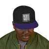 Never Waver Embroidered Square Script Snapback Hat — Bold Monochrome Streetwear
