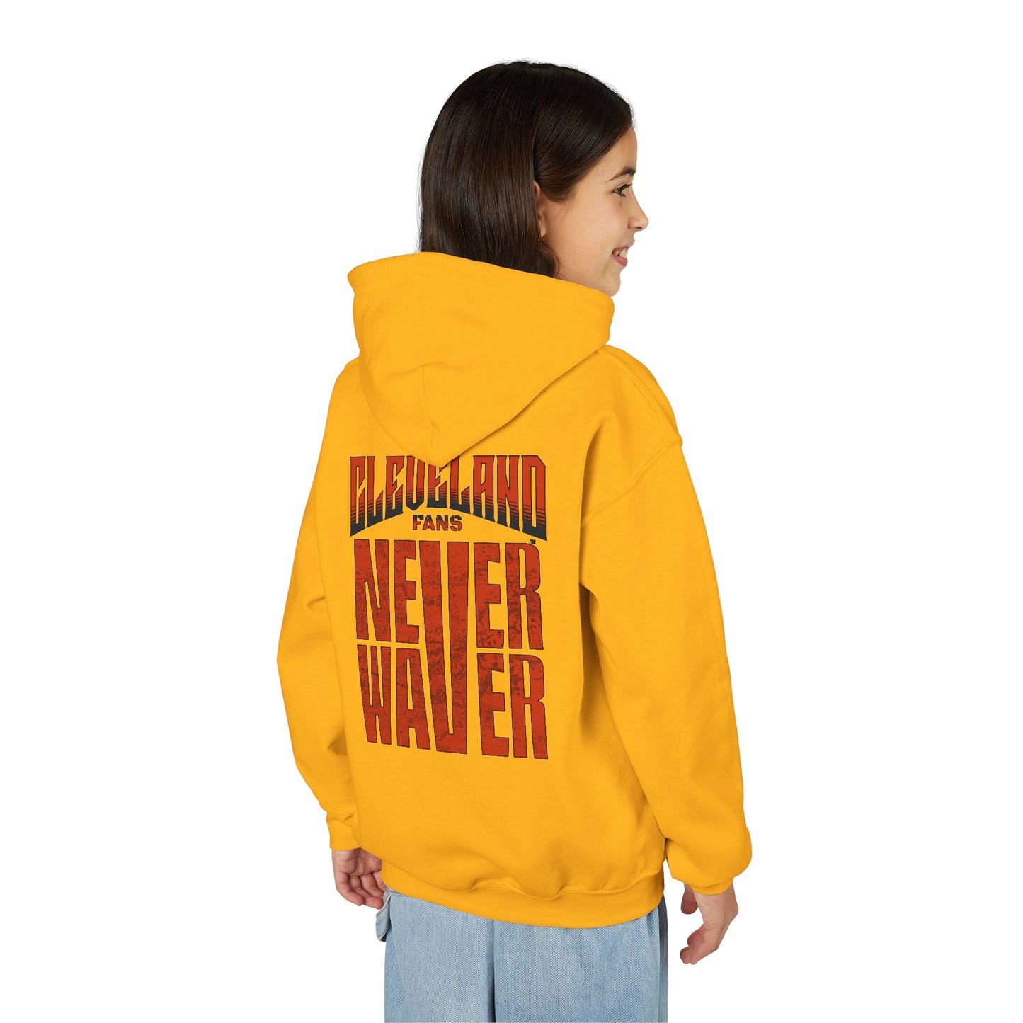 Cleveland Fans Never Waver Youth Heavy Blend Hooded Sweatshirt