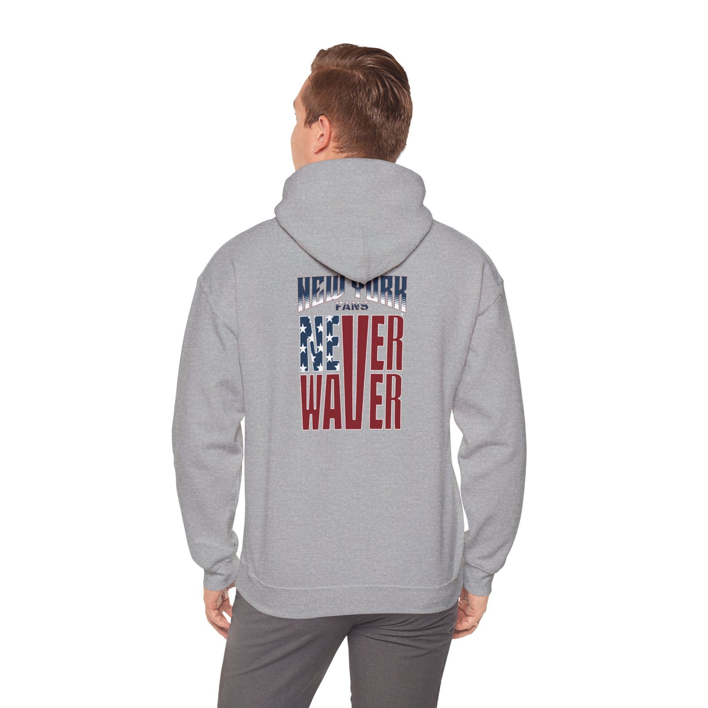 'New York Fans Never Waver' American Flag Design Unisex Heavy Blend™ Hoodie
