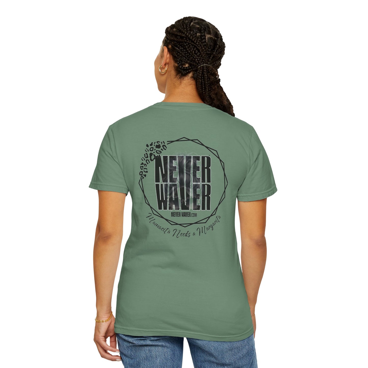 'Never Waver Mamacita Needs a Margarita' Design Unisex Garment-Dyed T-Shirt