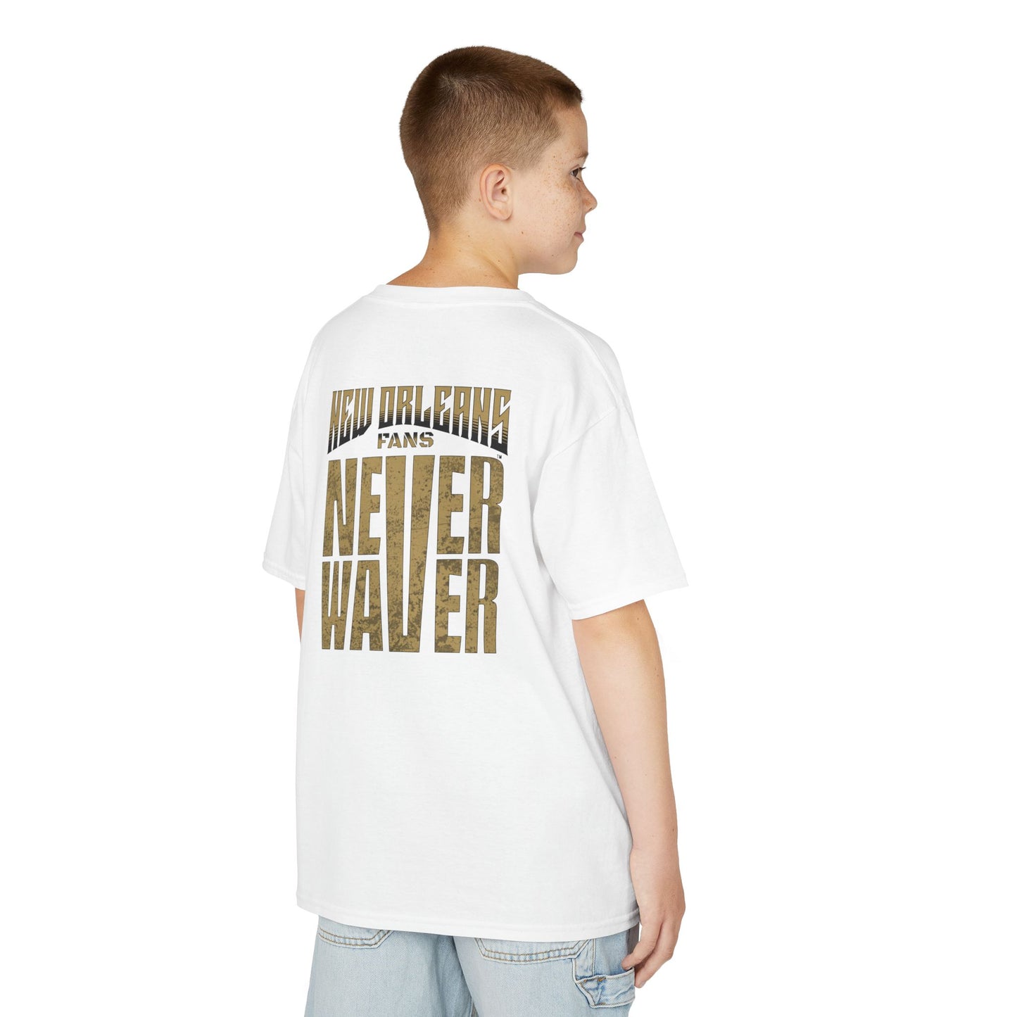 New Orleans Fans Never Waver Kids Heavy Cotton™ Tee