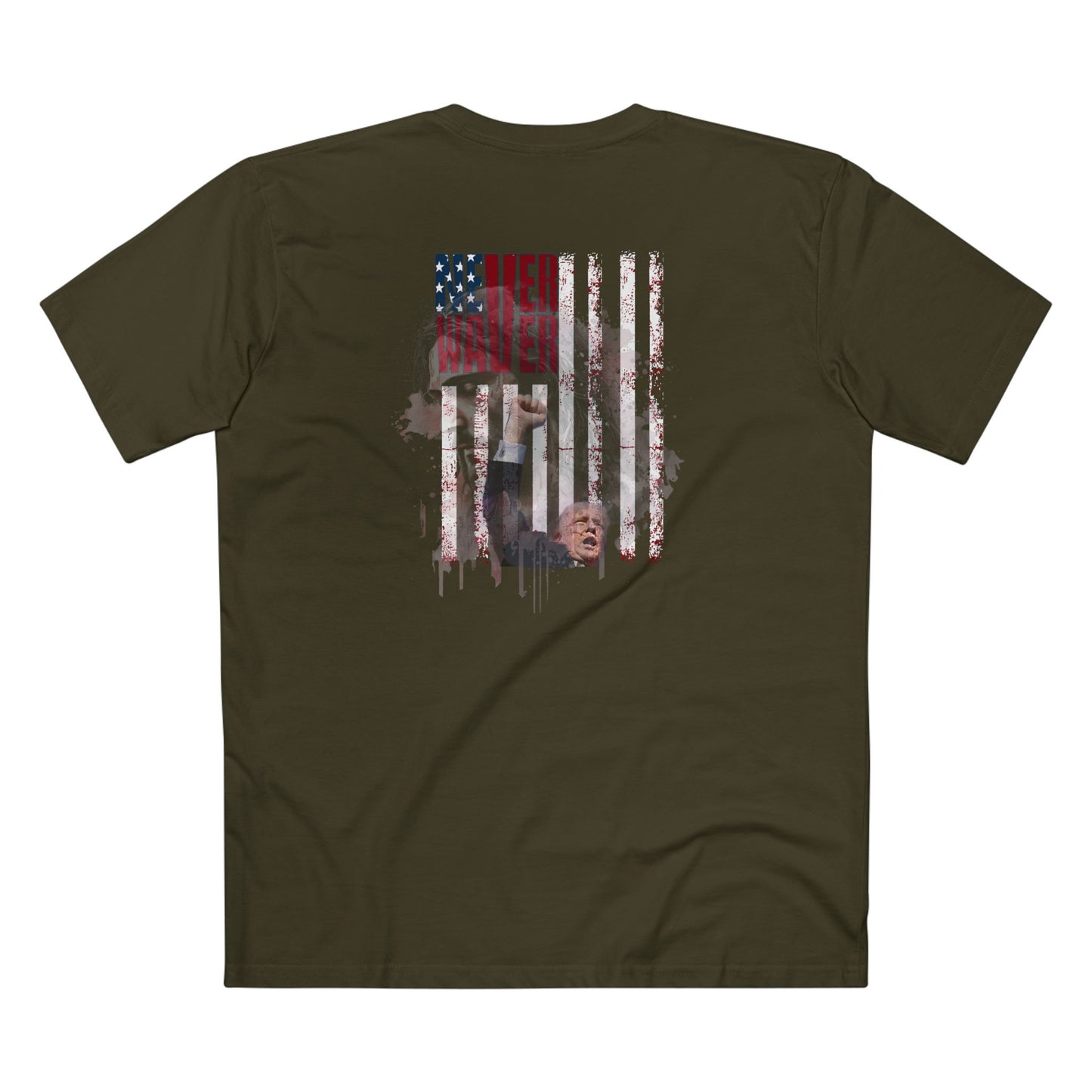 Never Waver Jesus Protecting America And Trump Men's Staple Tee