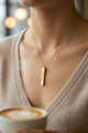 Never Waver Hidden Message Sliding Bar Necklace — Engraved "Never Waver"|"Believe" by Printify