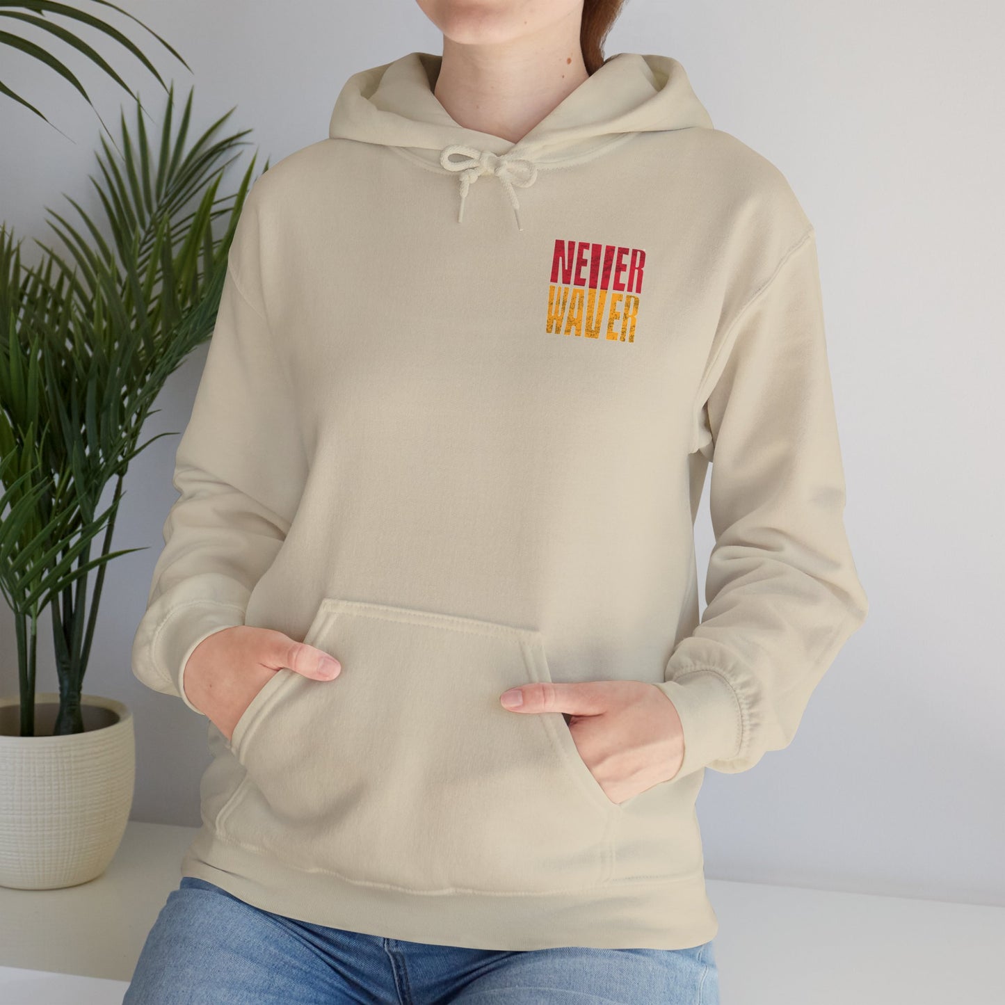 Kansas Fans Never Waver W-Leopard Football Unisex Heavy Blend™ Hooded Sweatshirt