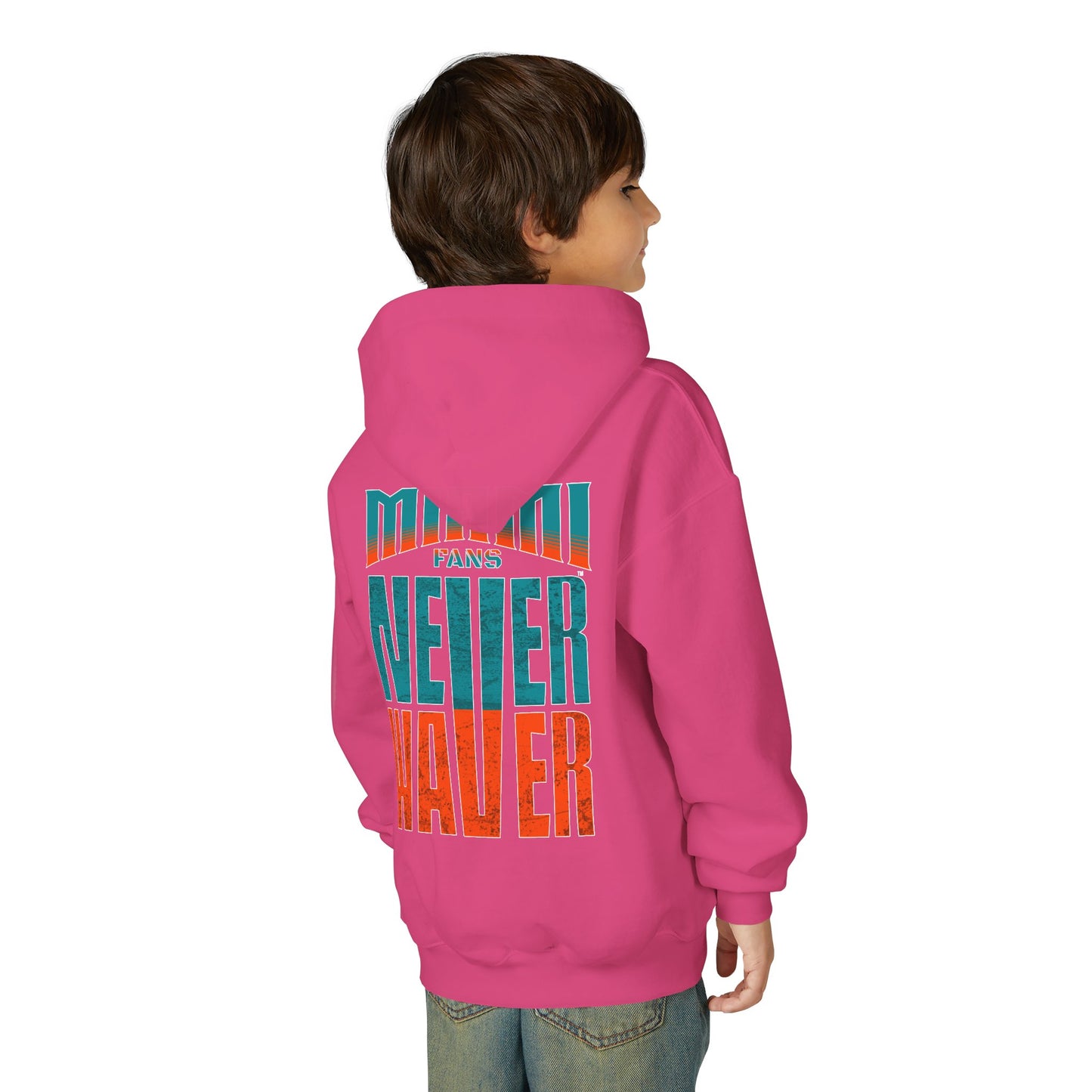 Miami Fans Never Waver Youth Heavy Blend Hooded Sweatshirt