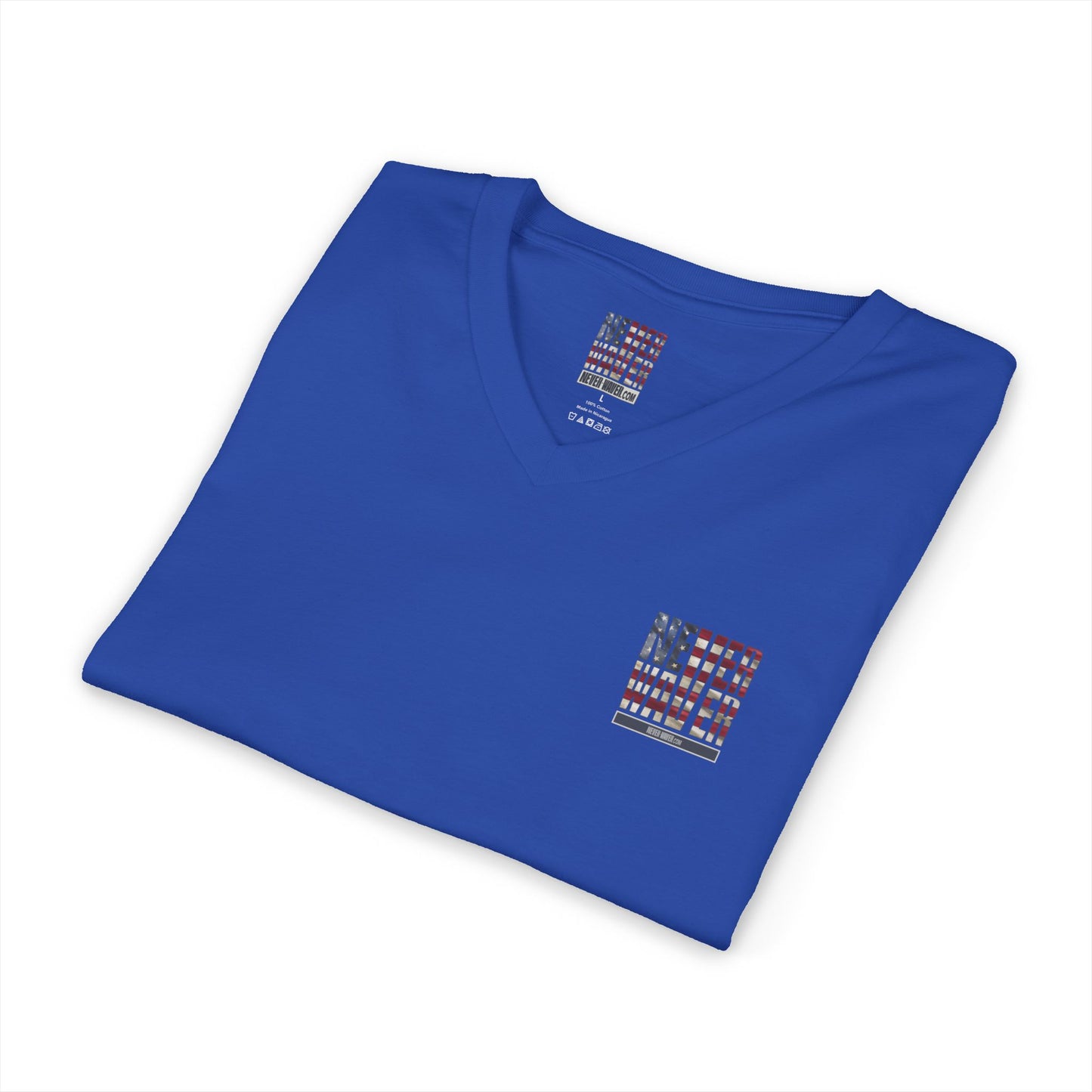 'America Never Wavers' Patriotic Shirt Unisex V-Neck Tee