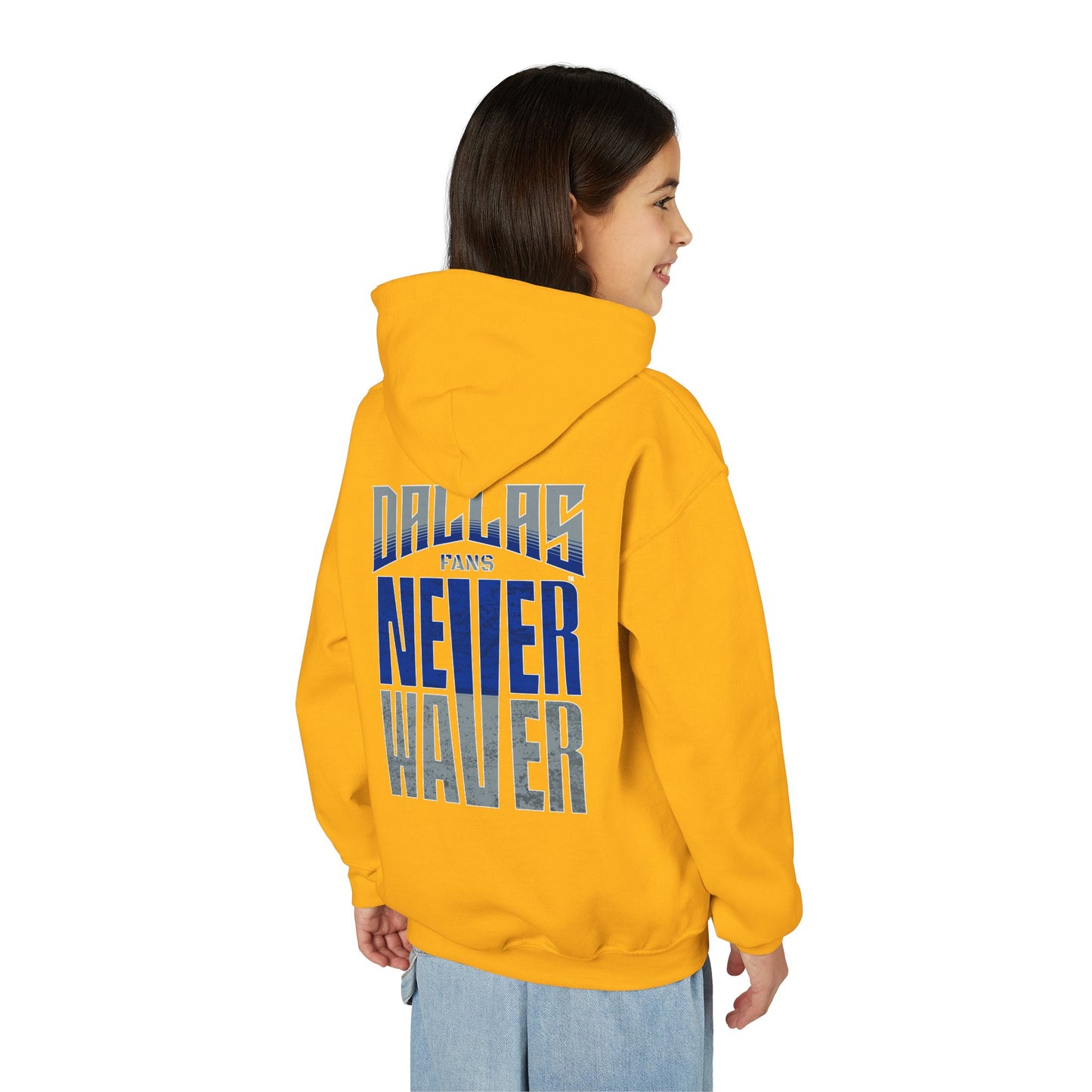 Dallas Fans Never Waver Youth Heavy Blend Hoodie Sweatshirt