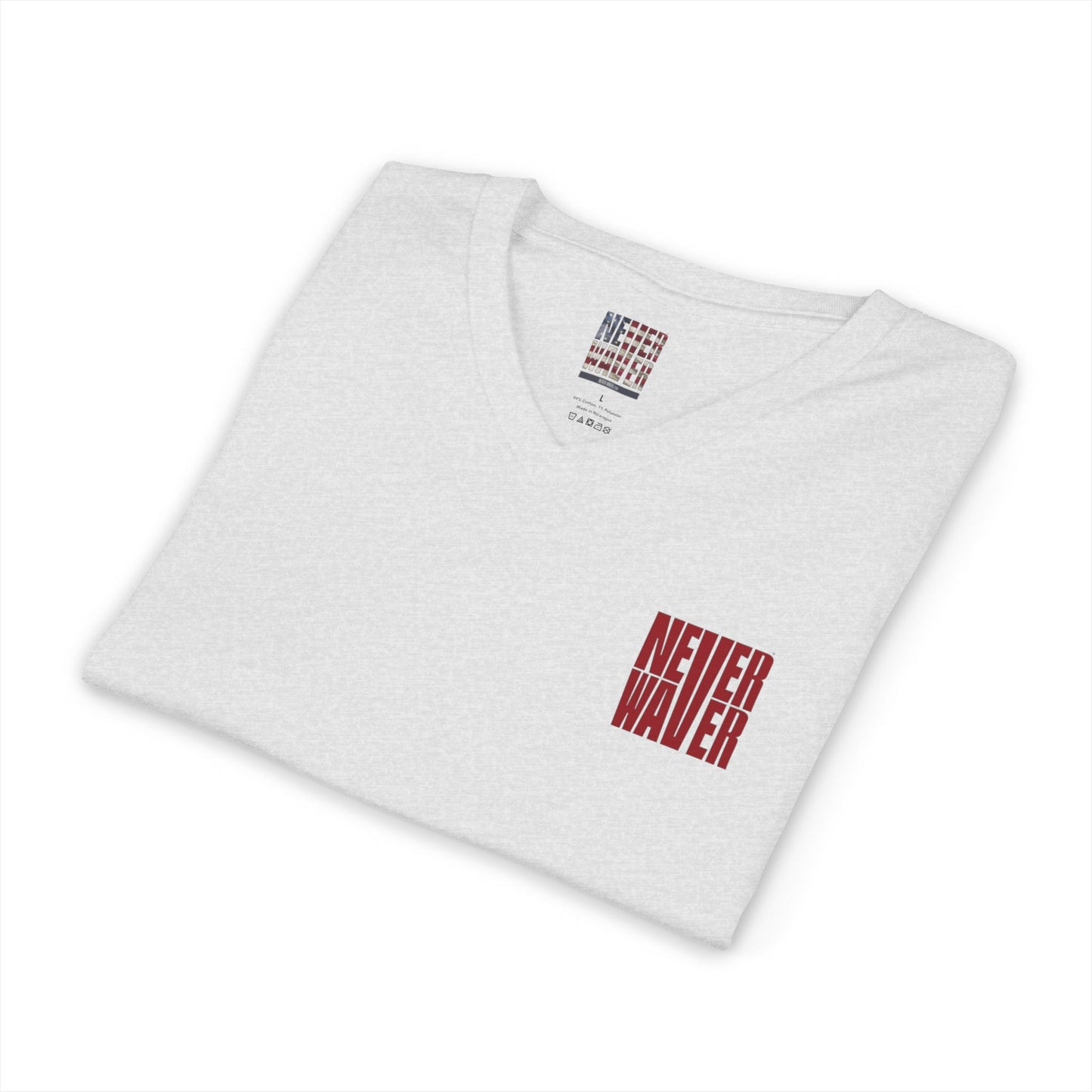 Never Waver Inspirational Crew T-Shirt Unisex V-Neck Tee