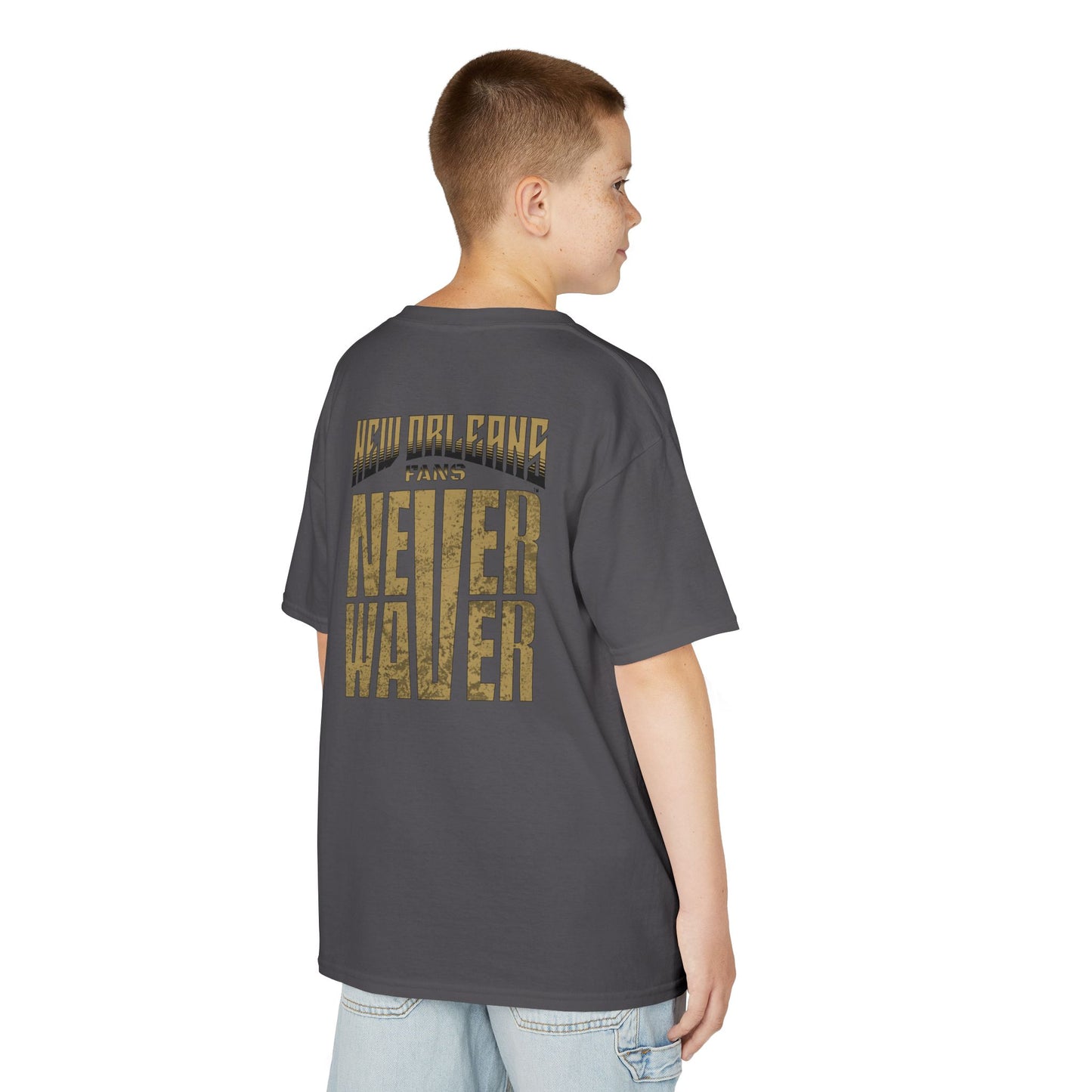 New Orleans Fans Never Waver Kids Heavy Cotton™ Tee
