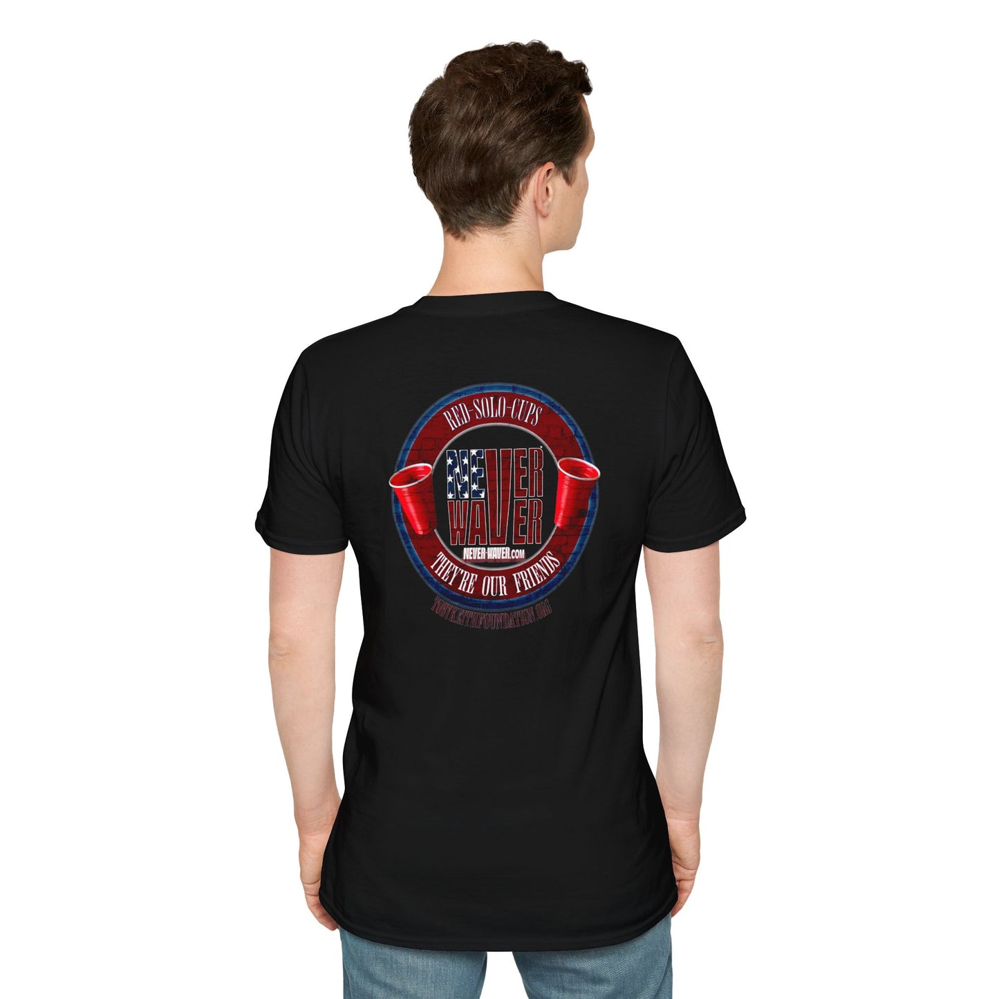 'Red Solo Cups Never Waver They Are Our Friends' with profits going to the Toby Keith Foundation. Unisex soft style T-shirt