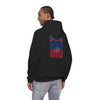 Buffalo Fans Never Waver w Leopard Football Design Unisex Heavy Blend™ Hooded Sweatshirt