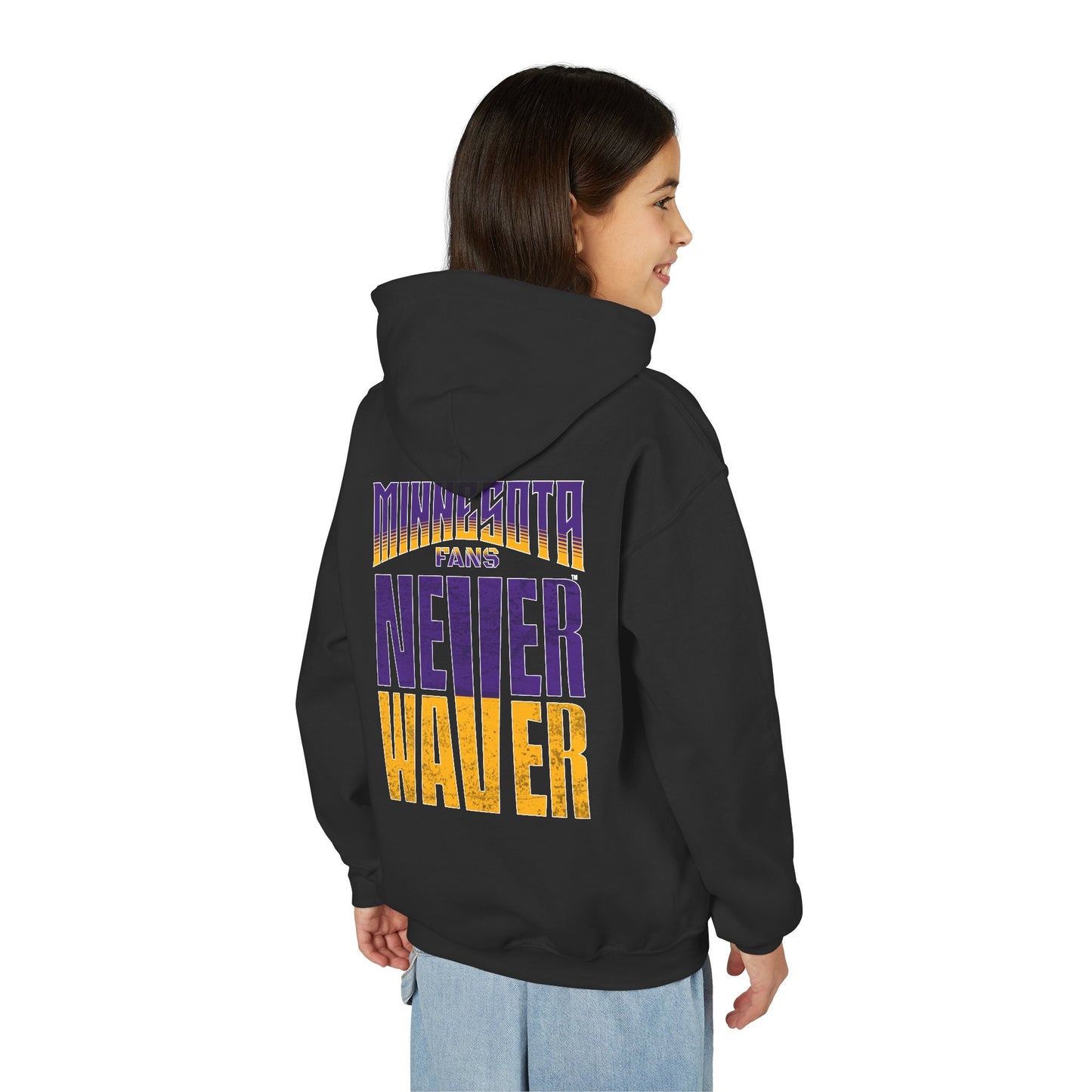 Minnesota Fans Never Waver Youth Heavy Blend Hoodie Sweatshirt
