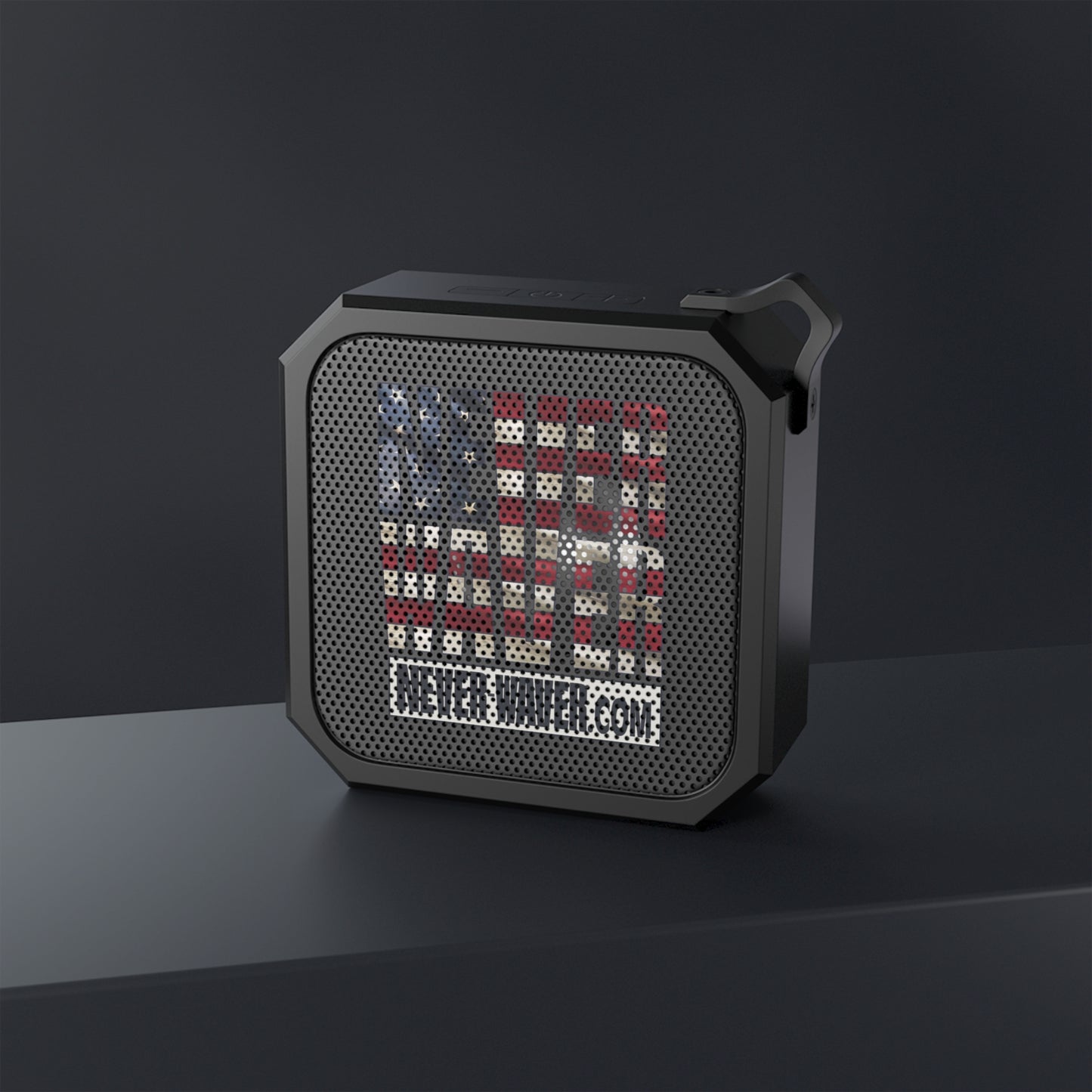 Patriotic Portable Bluetooth Speaker — Never Waver American Flag Design