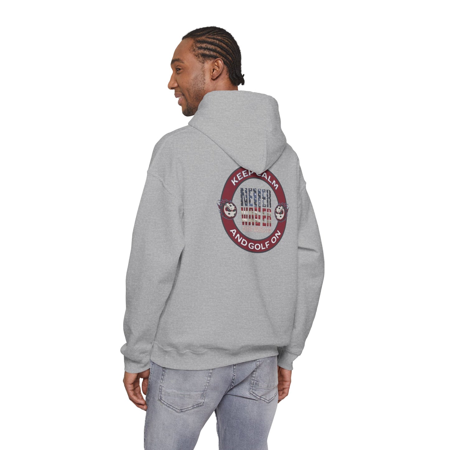 Keep Calm Never Waver and Golf On Hoodie - Unisex Heavy Blend™ Sweatshirt
