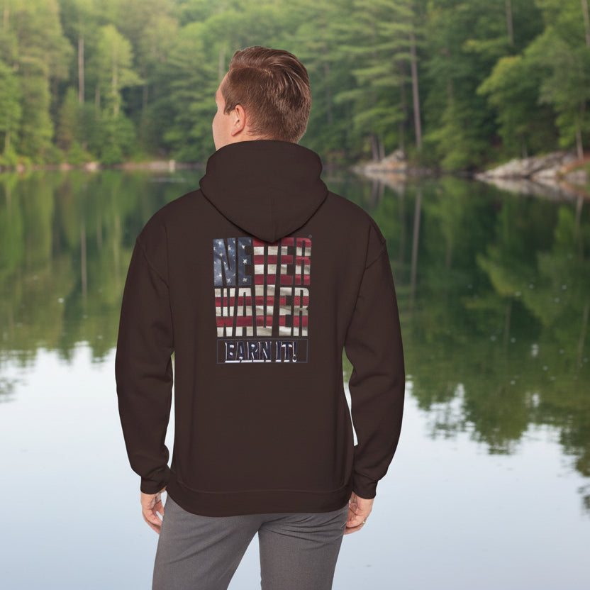 Never Waver® Earn It Hoodie | Old-School Backbone
