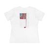 Never Waver American Flag with Golf Club Women's Cotton Tee