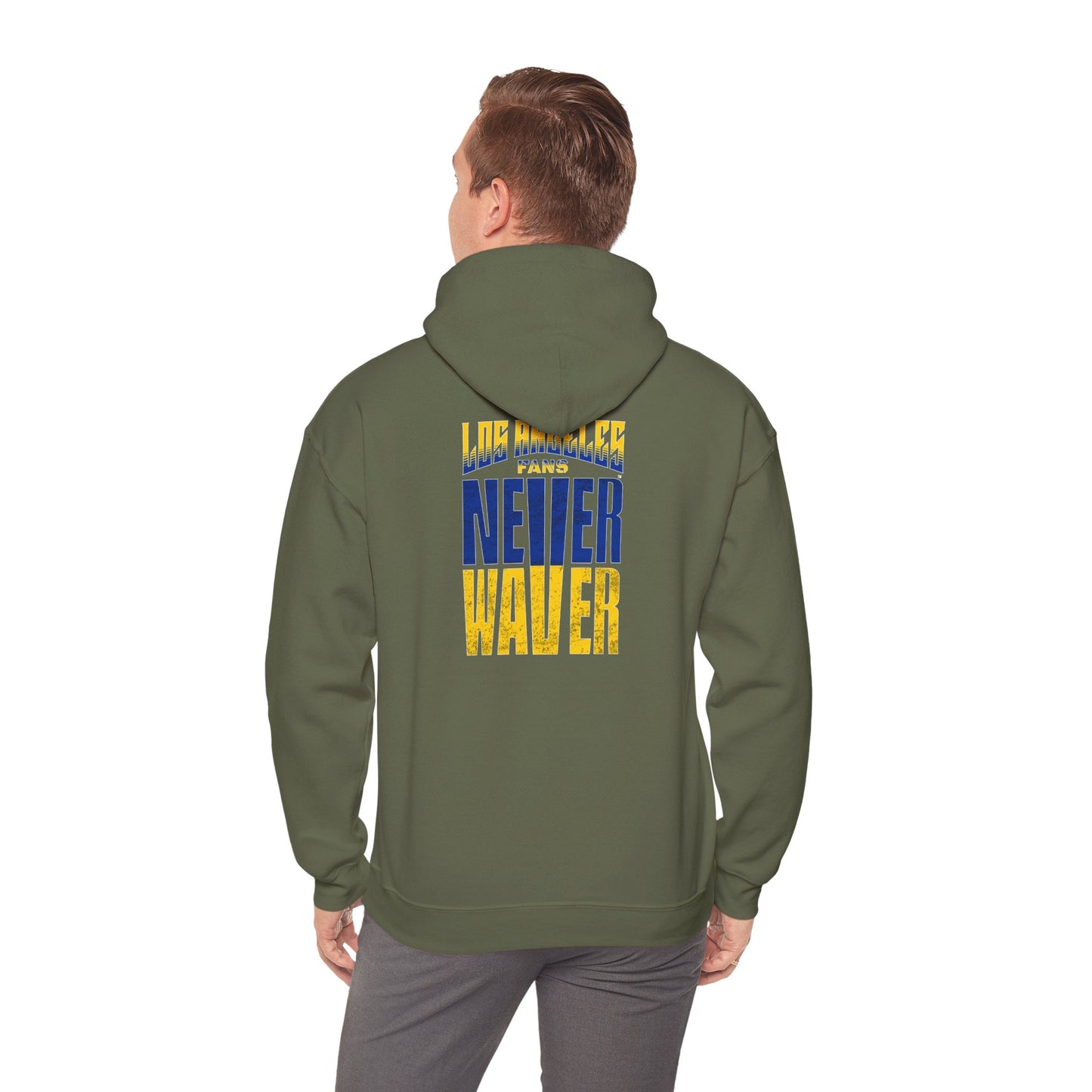 Inspired Unisex Heavy Blend™ Hooded Sweatshirt -Los Angeles Fans NEVER WAVER Graphic