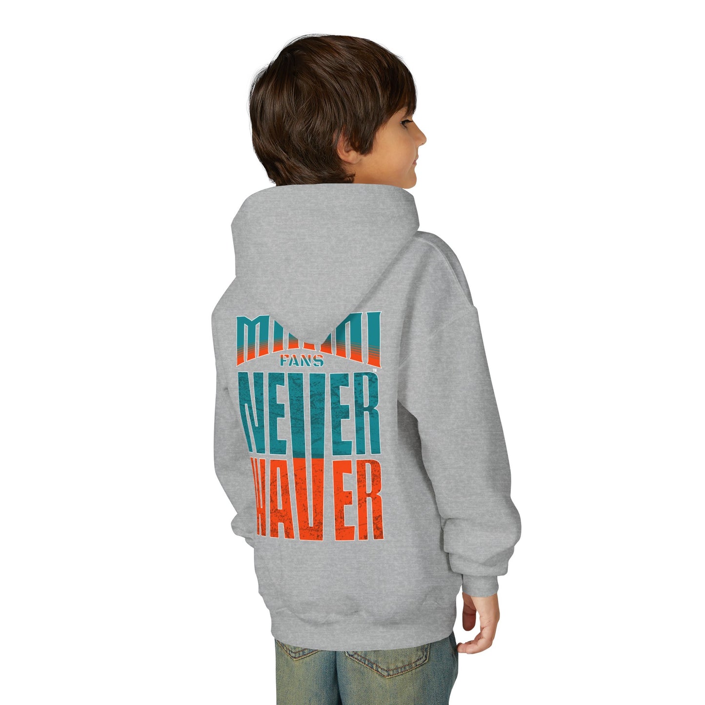 Miami Fans Never Waver Youth Heavy Blend Hooded Sweatshirt