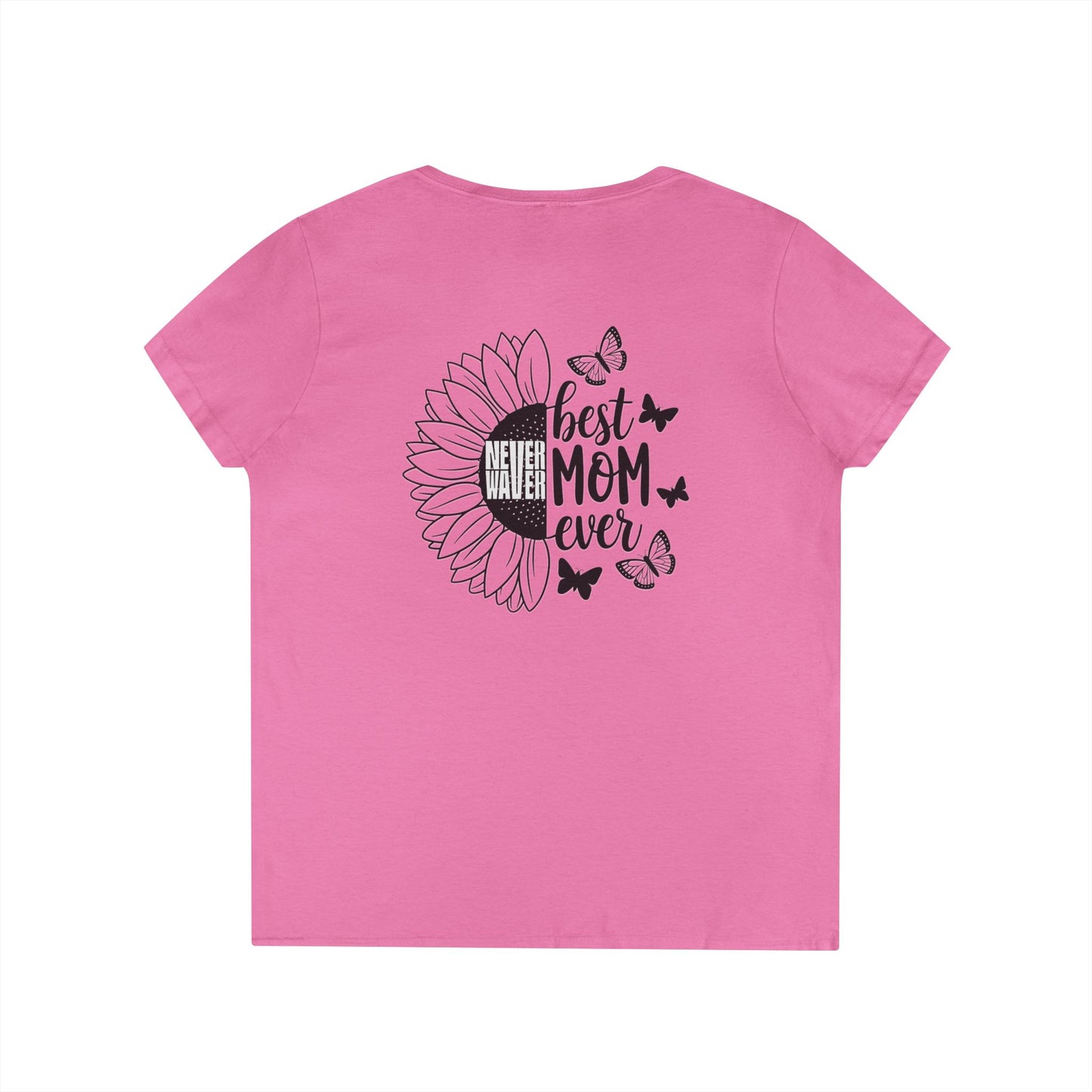 Never Waver Best Mom Ever V-Neck T-Shirt | Perfect Gift for Mother's Day | Casual Everyday Wear