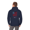 Never Waver Crew with  American Flag Design Unisex Heavy Blend™ Hoodie