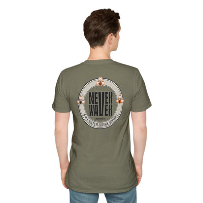 Never Waver Save Water Drink Whisky Unisex Soft style T-Shirt