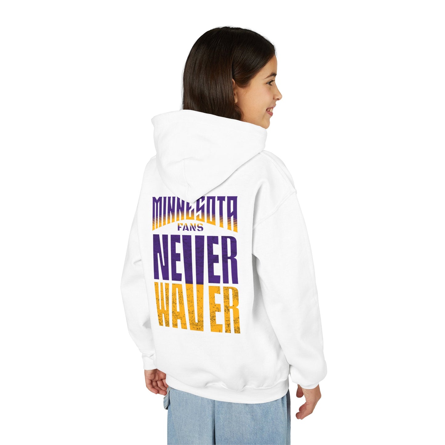 Minnesota Fans Never Waver Youth Heavy Blend Hoodie Sweatshirt