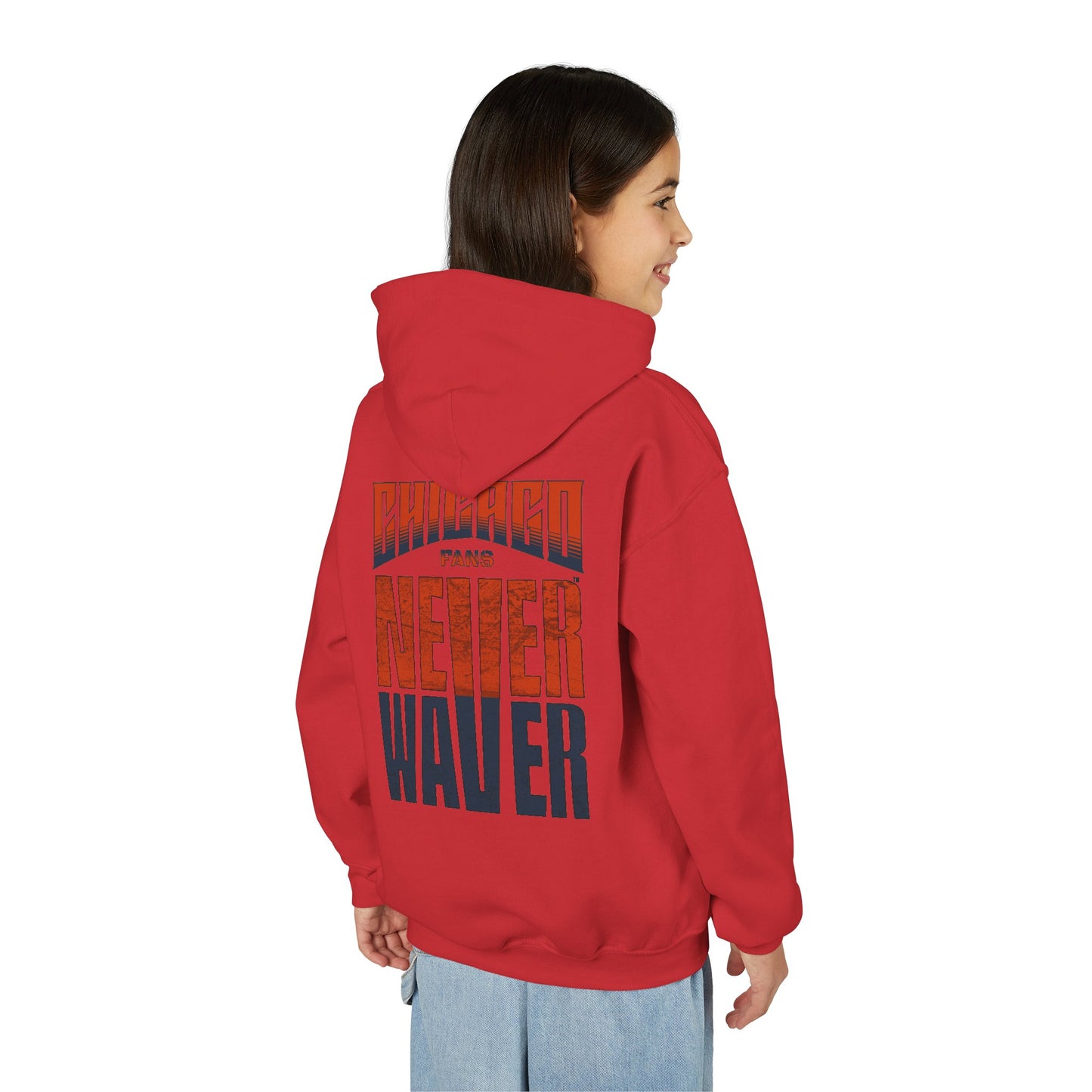 Chicago Fans Never Waver Youth Heavy Blend Hooded Sweatshirt