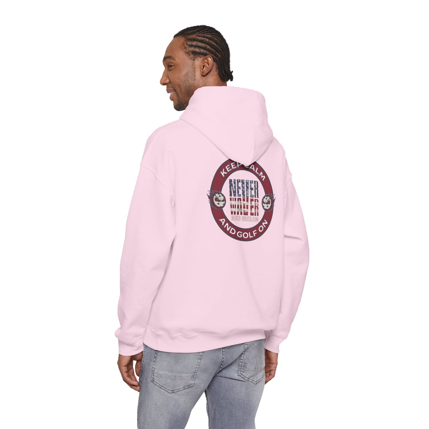 Keep Calm Never Waver and Golf On Hoodie - Unisex Heavy Blend™ Sweatshirt