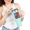 Never Waver Stylized Flag Design  Insulated Travel Mug, 40oz