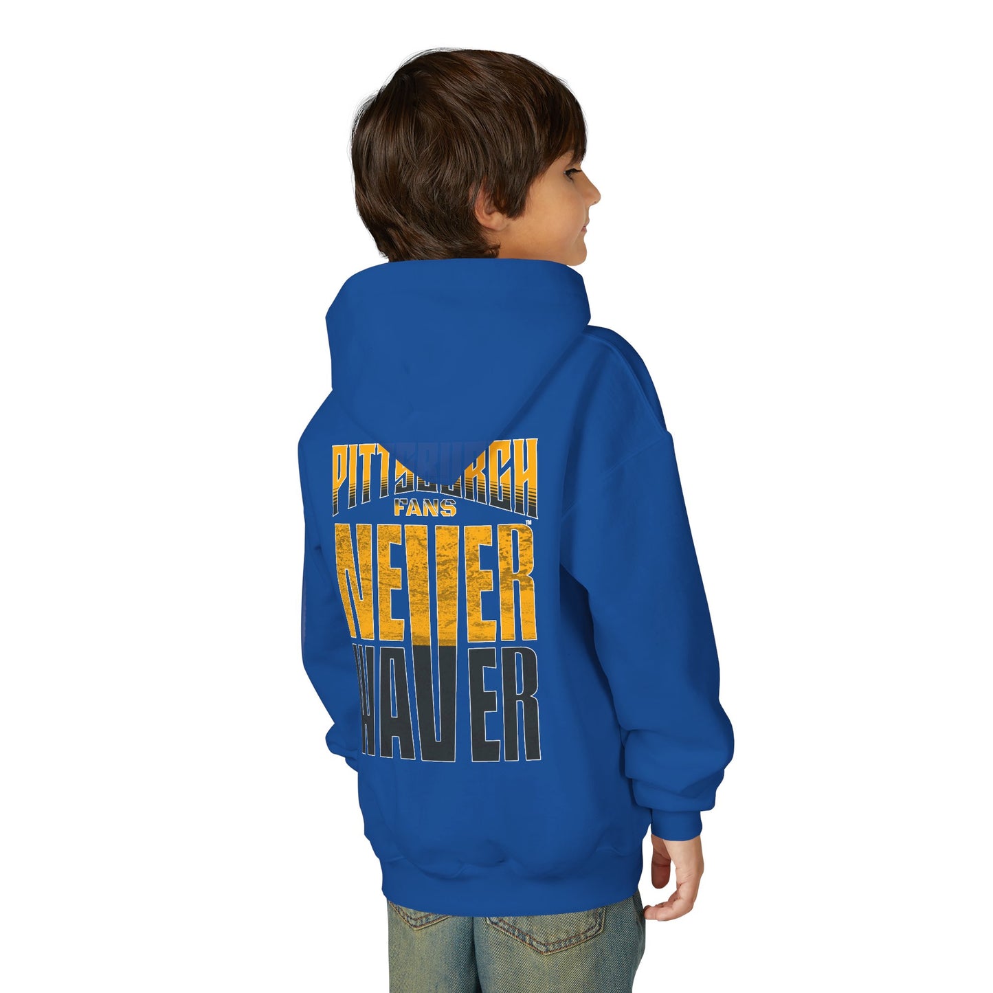 Pittsburgh Fans Never Waver Youth Heavy Blend Hooded Sweatshirt