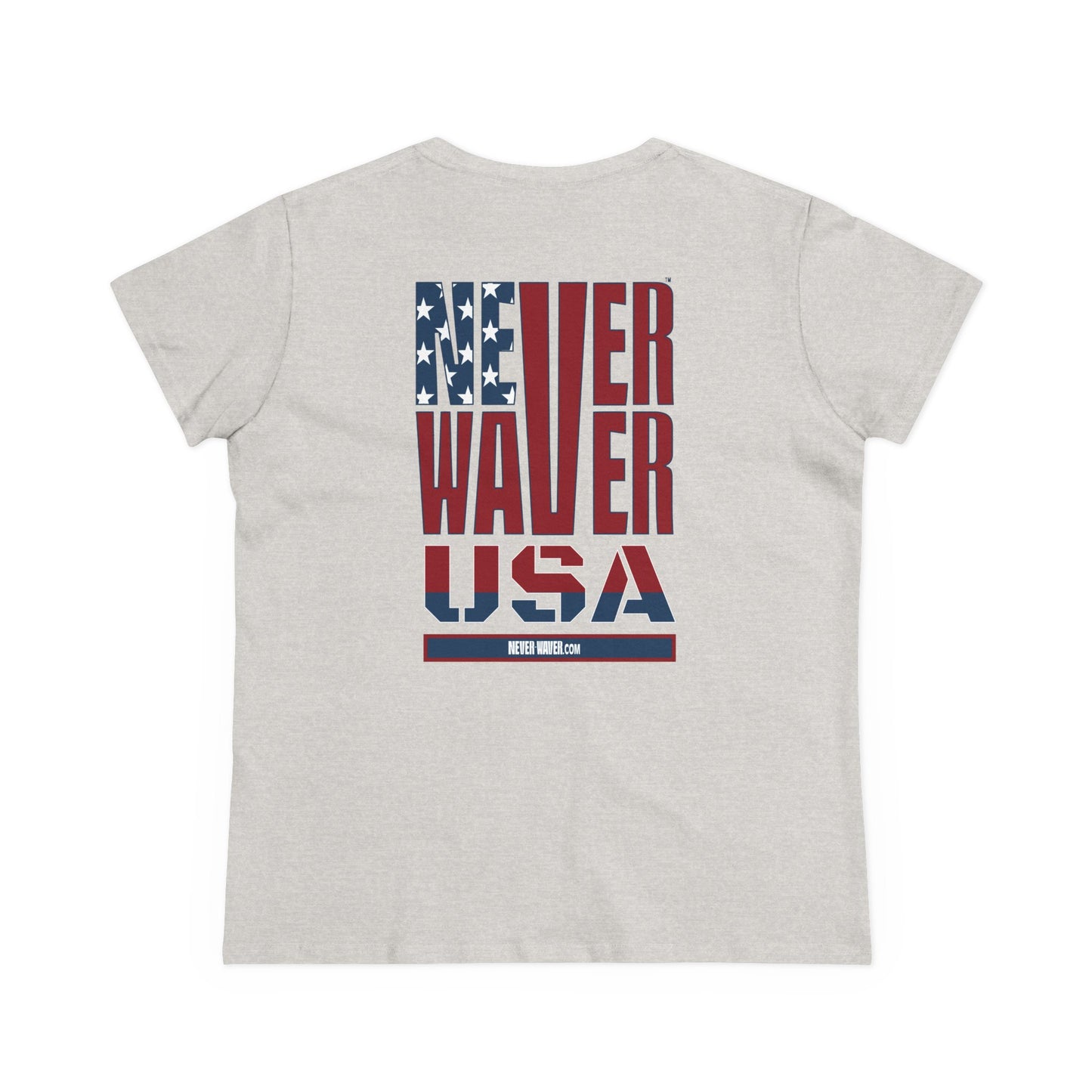 Never Waver USA Women's Midweight Cotton Tee