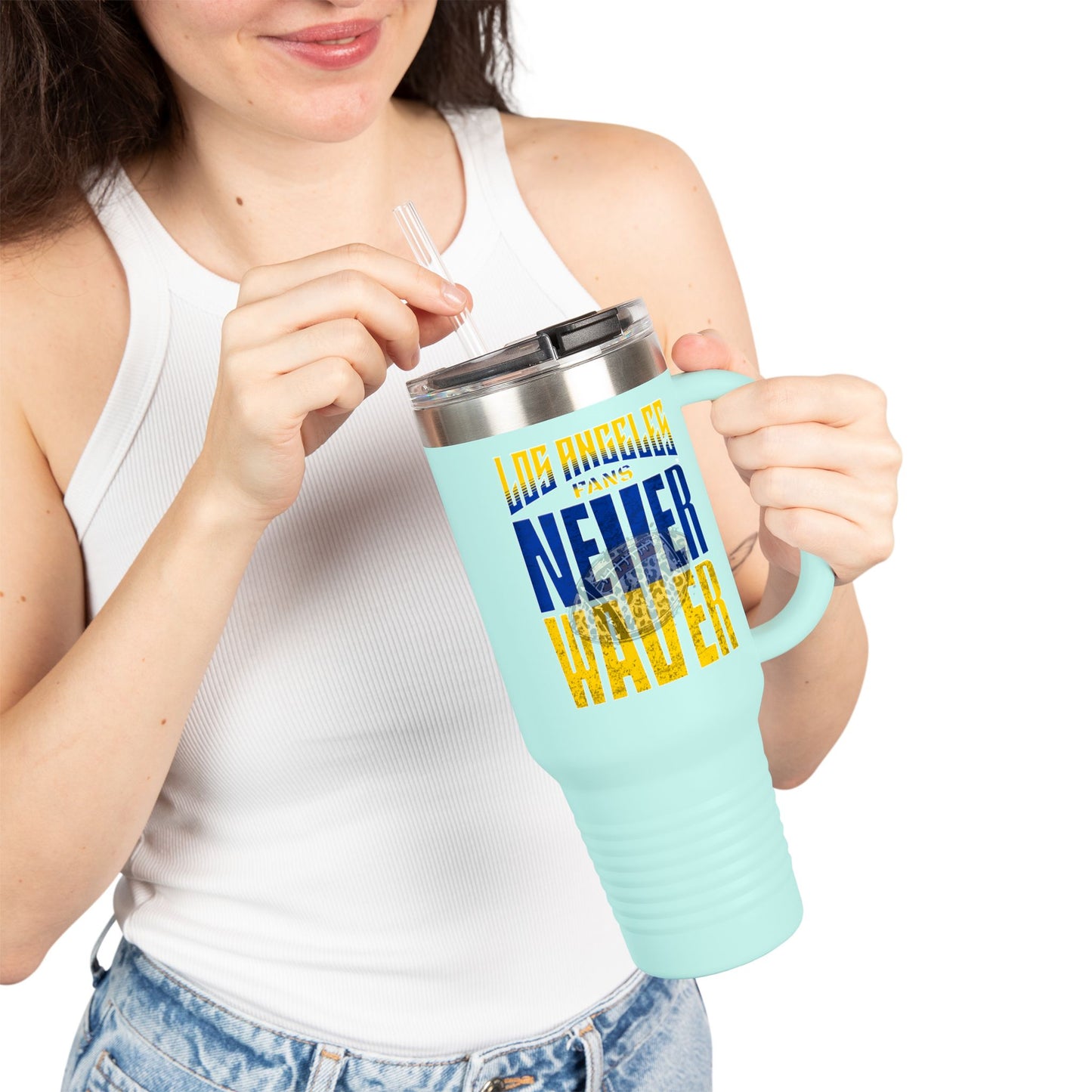 Los Angeles Fans Never Waver W-Leopard Football Insulated Travel Mug, 40oz