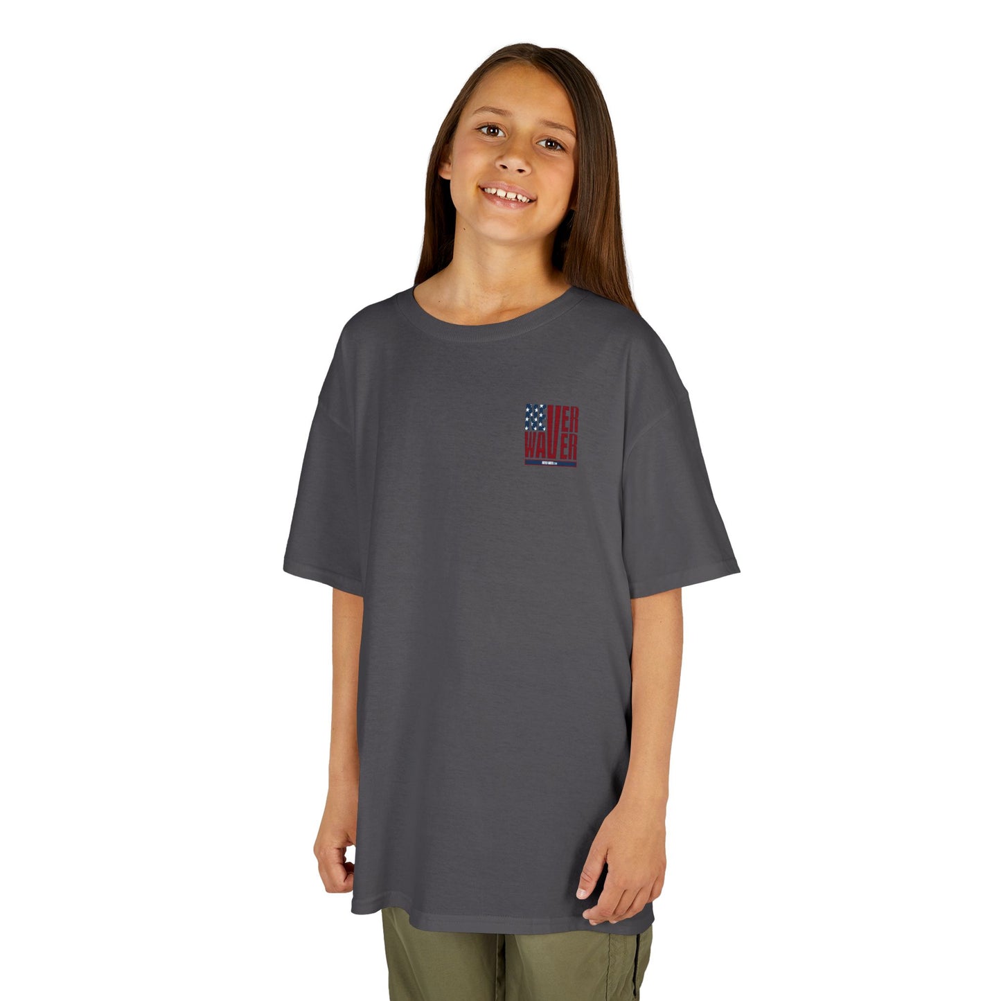 Never Waver American Flag with Golf Club Kids Golf Tee