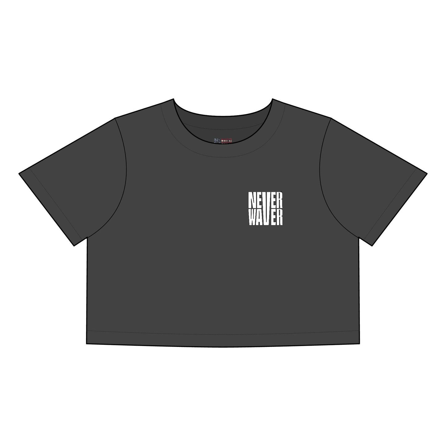 Women's Never Waver Best Mom Ever Faded Crop Tee | Cute Gift for Mother's Day