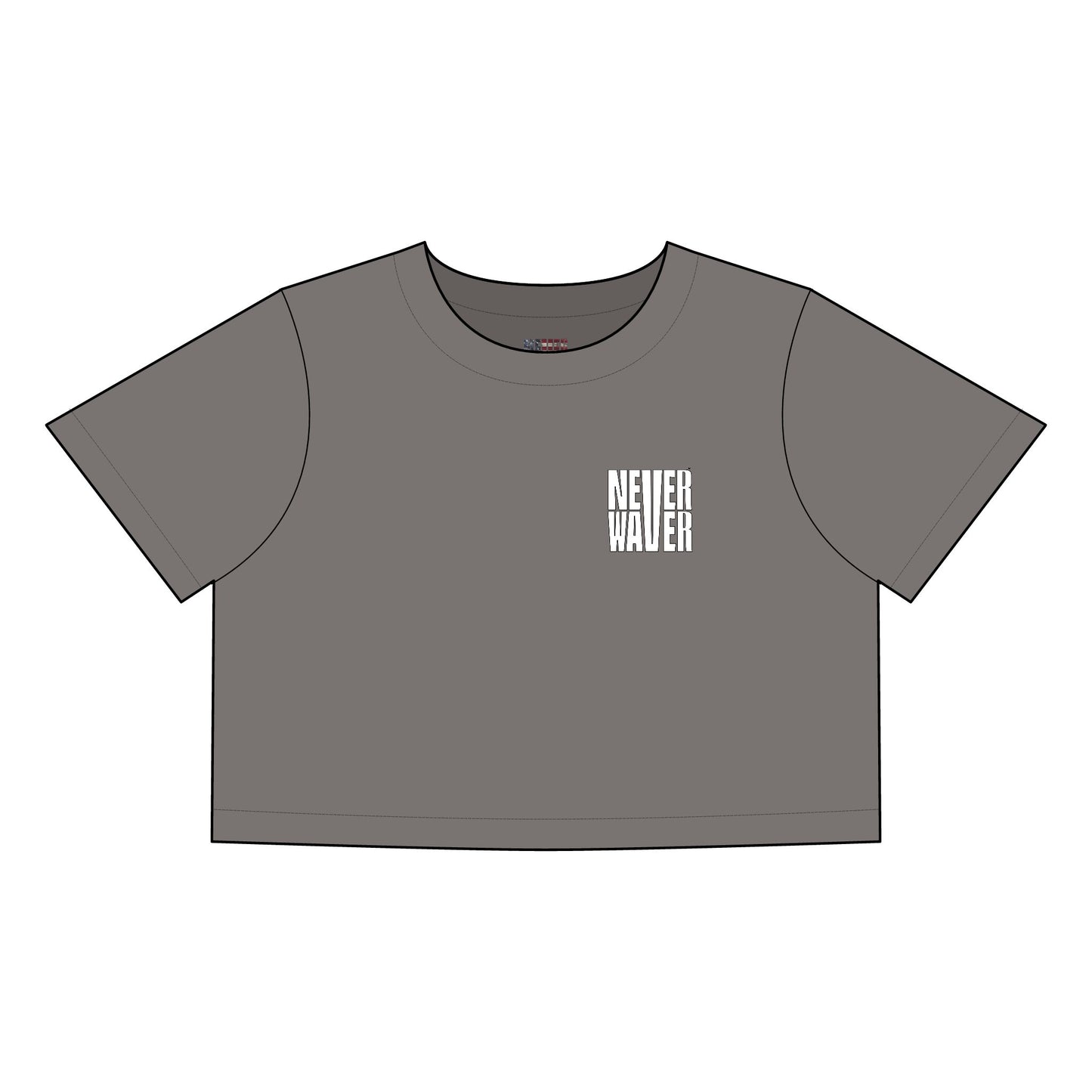 Women's Never Waver Best Mom Ever Faded Crop Tee | Cute Gift for Mother's Day