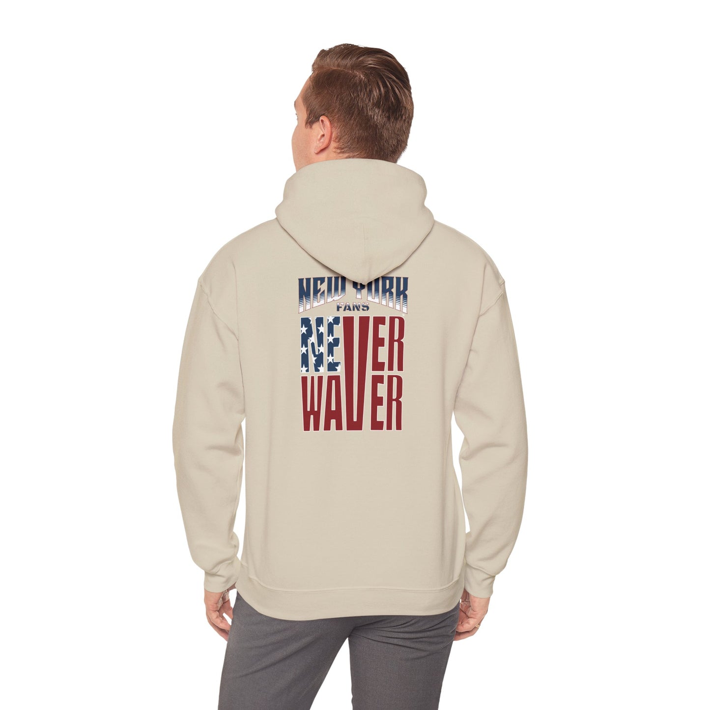'New York Fans Never Waver' American Flag Design Unisex Heavy Blend™ Hoodie
