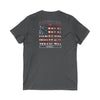 'America Never Wavers' Patriotic Shirt Unisex V-Neck Tee