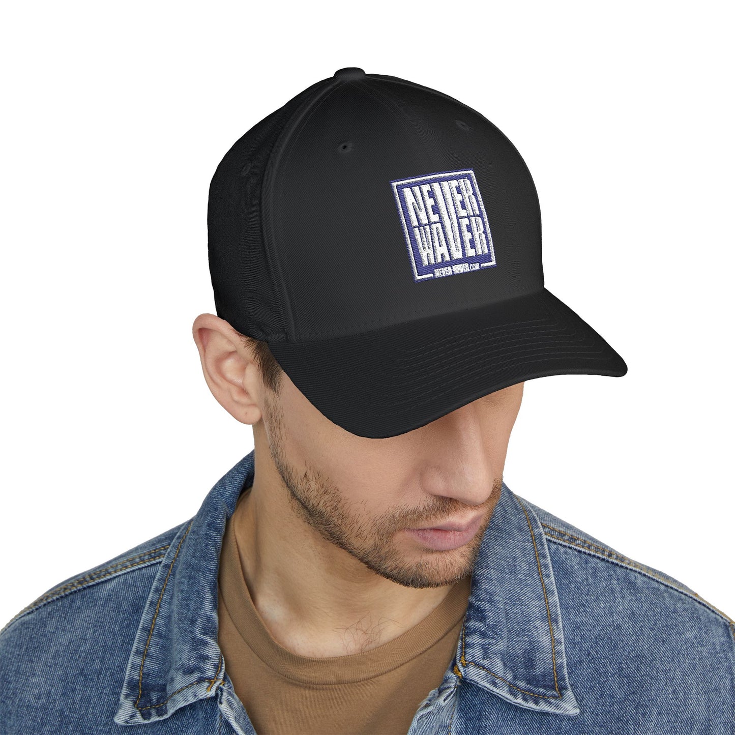 Never Waver Embroidered Baseball Cap — Minimal Graphic Structured Hat