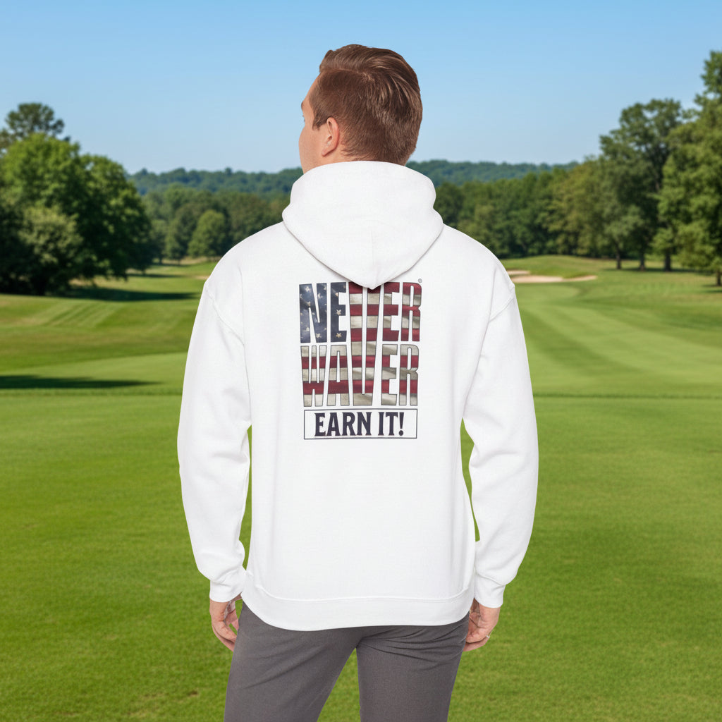 Never Waver® Earn It Hoodie | Old-School Backbone